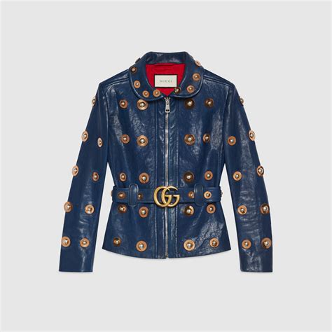 giacca pelle gucci scritta schiena|Giacca in pelle Gucci per Donna .